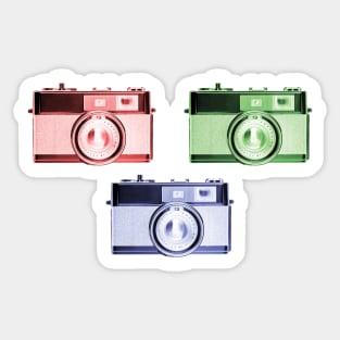 RGB - Triple Vintage 1960s Rangefinder Cameras Sticker